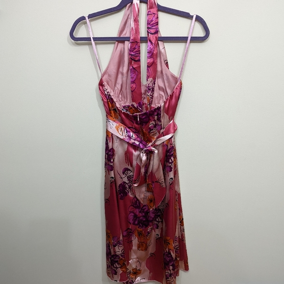 Le Chateau Silk Halter dress, size Small, colourful - Picture 2 of 9